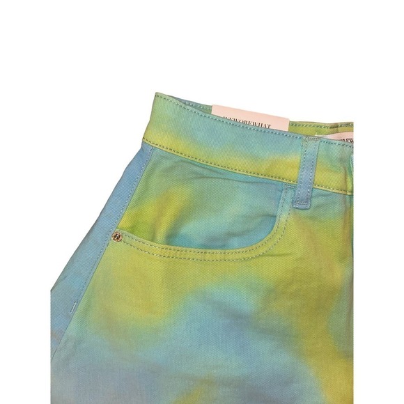 WeWoreWhat Women's Stretch Denim Tie Dye Flare Bell Short Size 25 Blue NWT - Picture 5 of 7